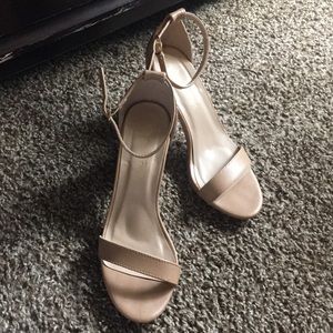 Nude thick heels